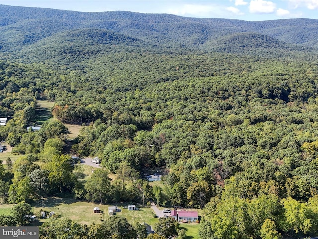 birds eye view of property featuring a mountain view