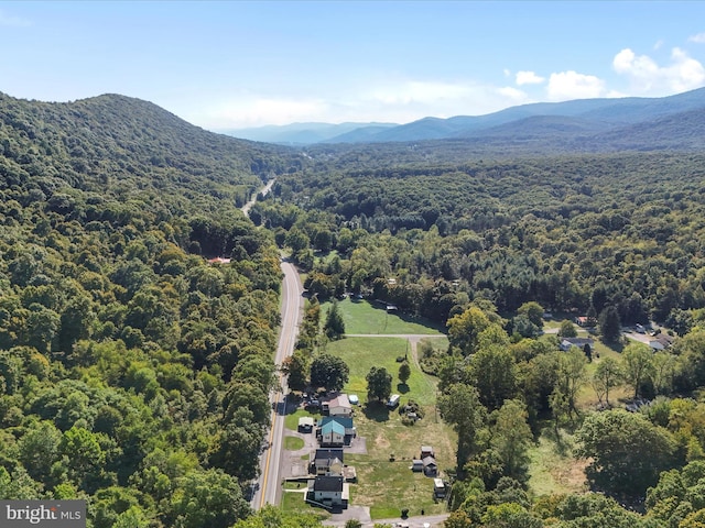 aerial view featuring a mountain view