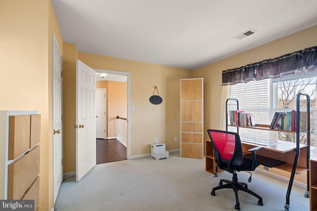 view of carpeted office