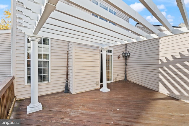 deck with a pergola