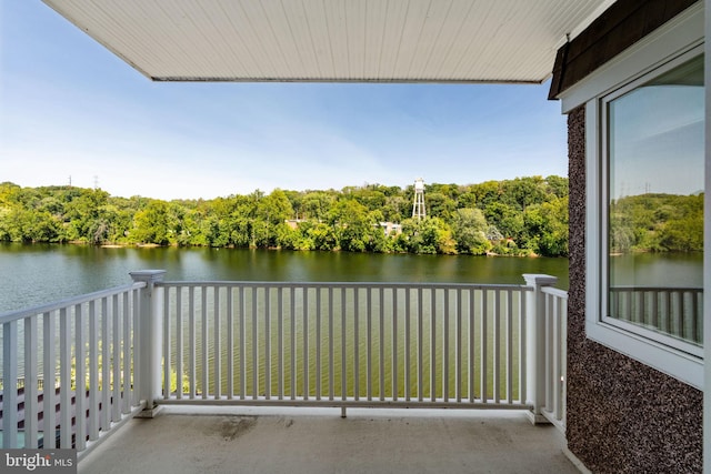 balcony with a water view