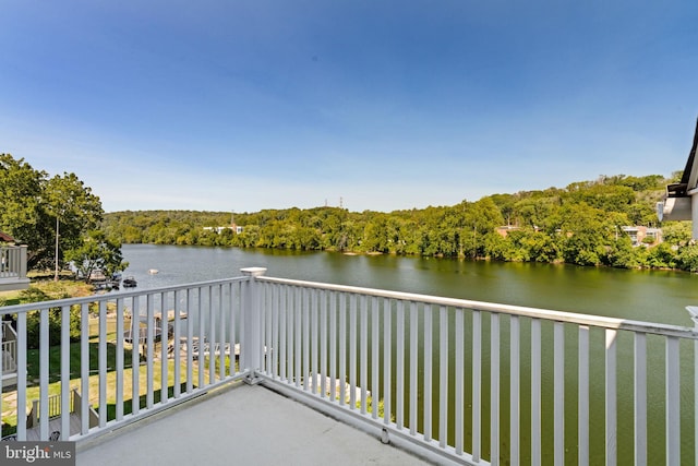 balcony with a water view