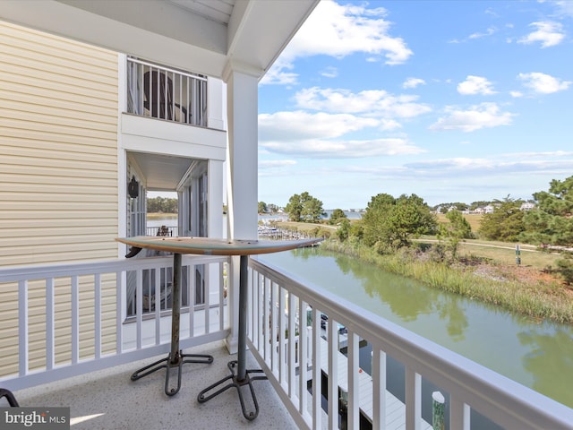 balcony with a water view