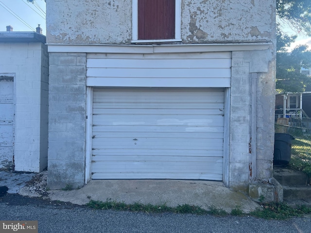 view of garage