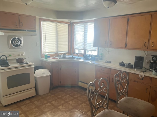 kitchen with sink and electric range