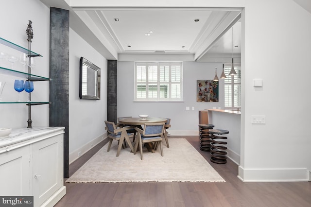 dining room featuring dark wood-type flooring