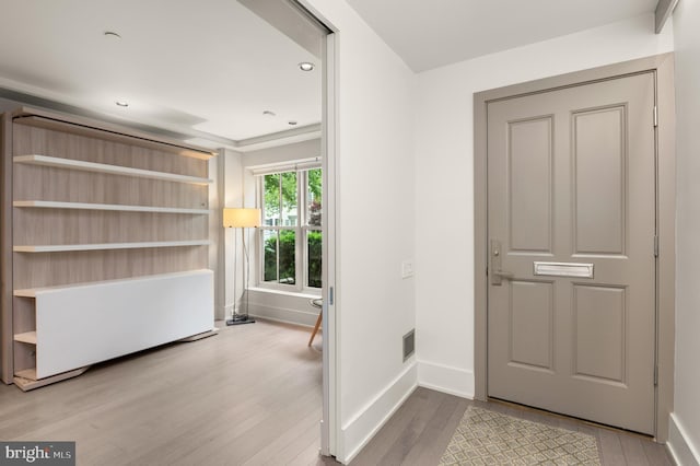 interior space featuring light wood-type flooring