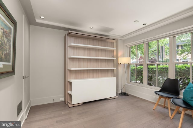 sitting room featuring hardwood / wood-style flooring