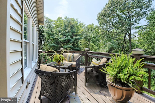 deck with an outdoor living space