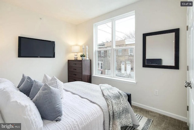 bedroom with carpet