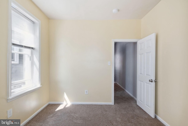 carpeted empty room featuring plenty of natural light