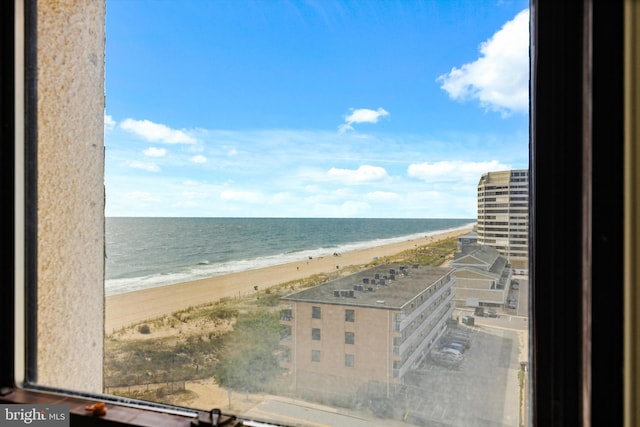 water view featuring a beach view