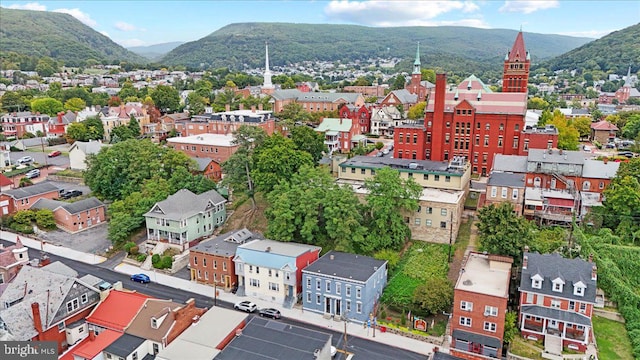 bird's eye view with a mountain view