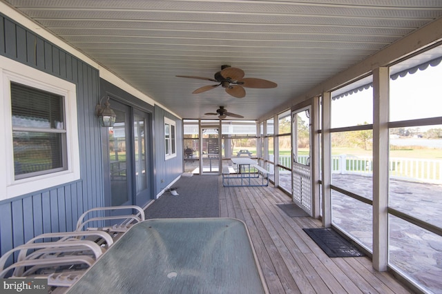 view of unfurnished sunroom