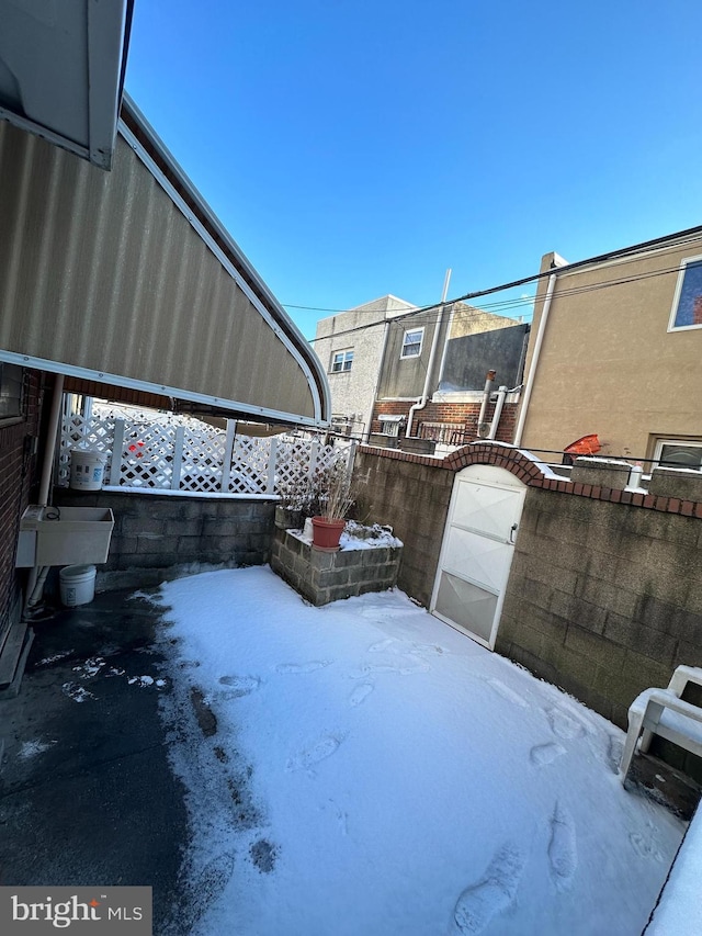 view of snowy yard