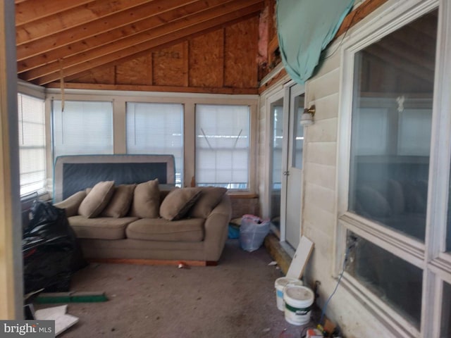 sunroom / solarium with plenty of natural light and lofted ceiling