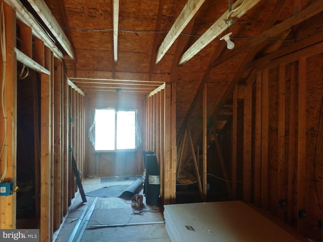 view of unfinished attic