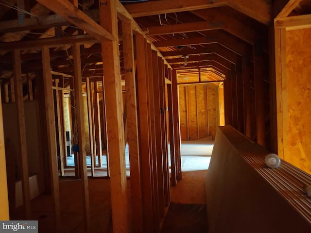 misc room with vaulted ceiling