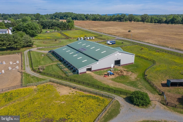 aerial view with a rural view