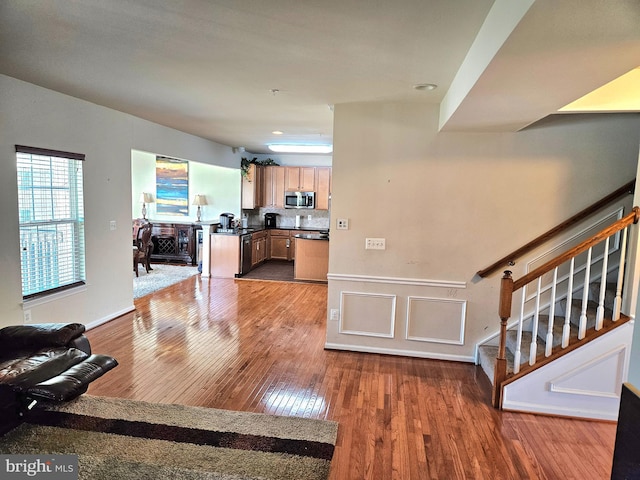 living room featuring hardwood / wood-style floors