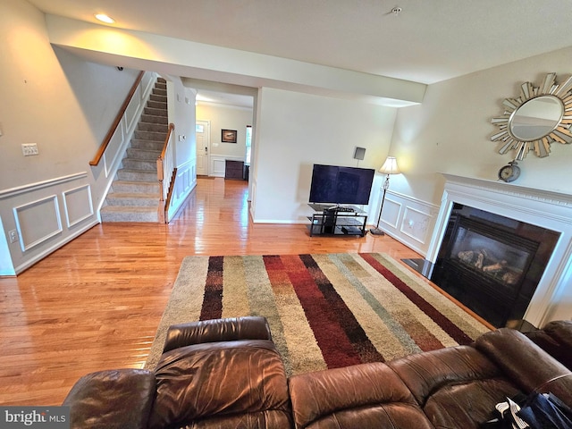 living room featuring wood-type flooring