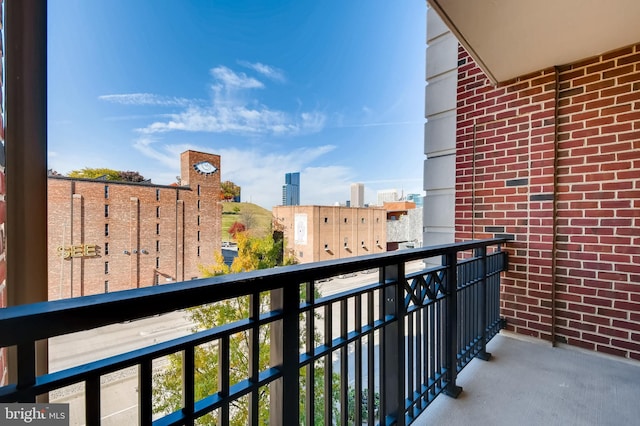 balcony featuring a city view