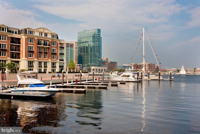 exterior space featuring a boat dock