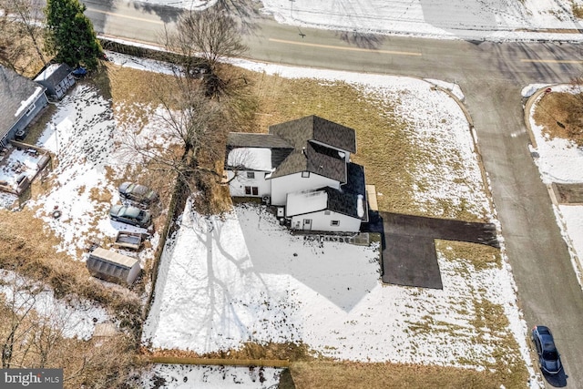 view of snowy aerial view