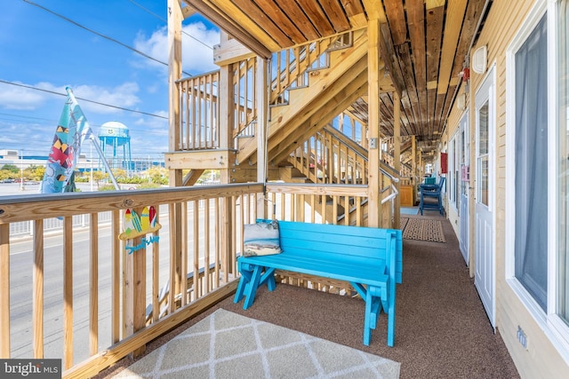 balcony with stairs