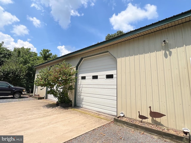 view of garage