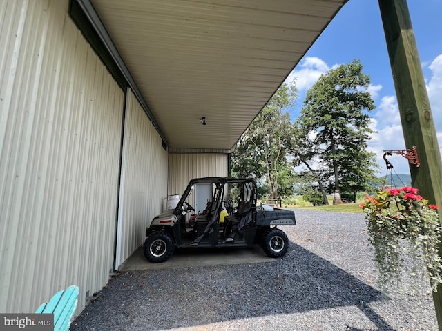 view of patio featuring a carport