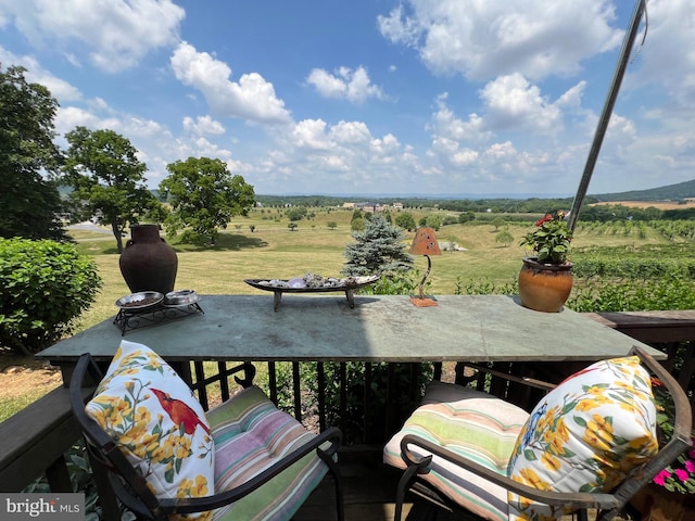 view of patio featuring a rural view