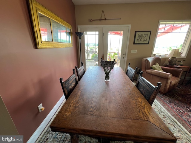 dining room with french doors