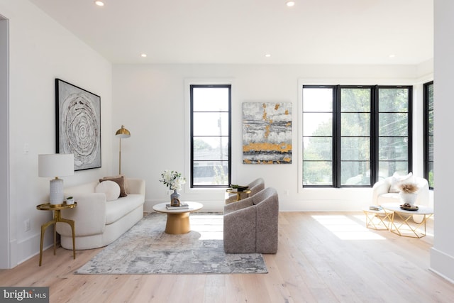 interior space with light hardwood / wood-style flooring