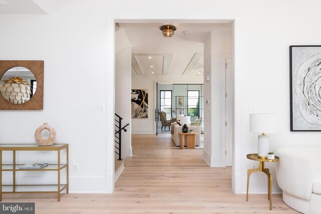 entrance foyer featuring light hardwood / wood-style floors