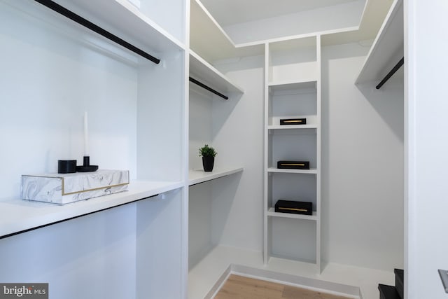 walk in closet featuring light wood-type flooring