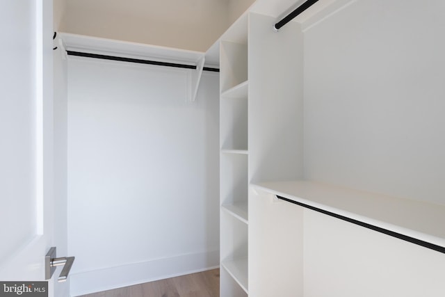 walk in closet featuring light hardwood / wood-style floors