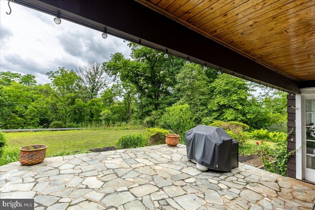 view of patio with a grill