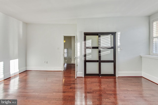 interior space with hardwood / wood-style floors