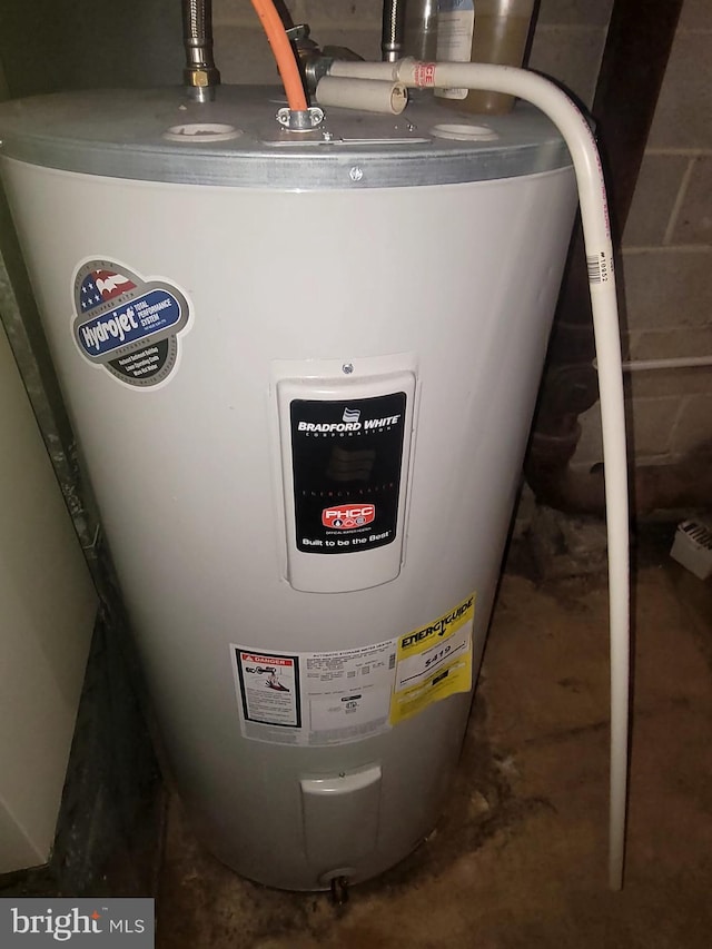 utility room with water heater