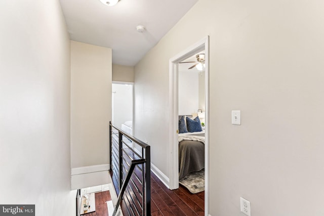 hall featuring dark hardwood / wood-style floors