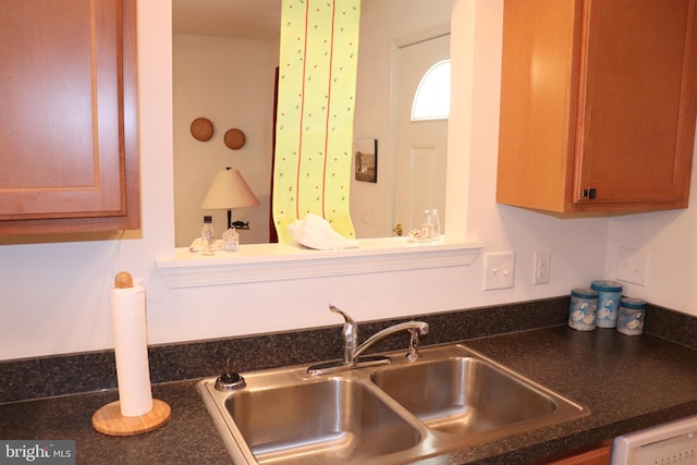 kitchen featuring sink and white dishwasher