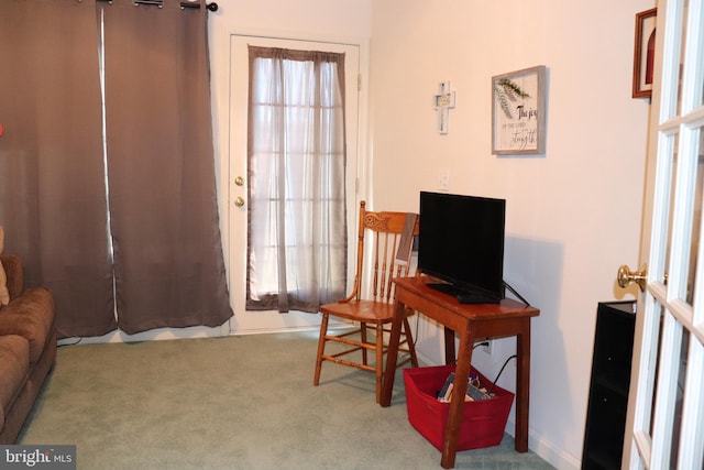 interior space featuring carpet flooring