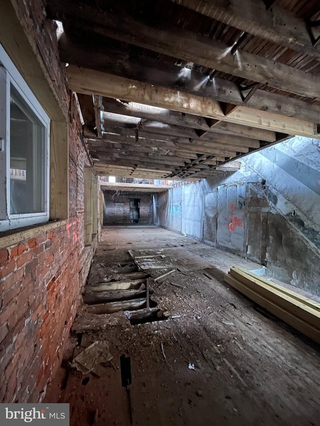 view of unfinished attic