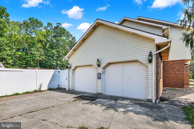 view of garage