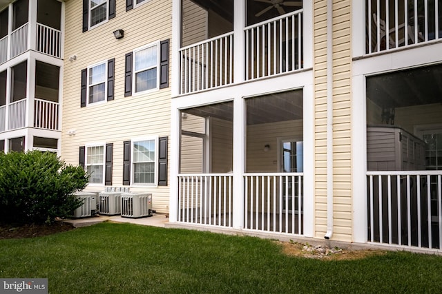 exterior space featuring central AC unit