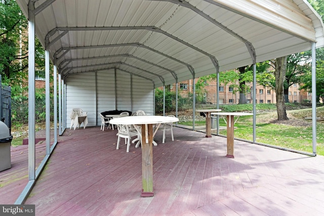 exterior space featuring a carport