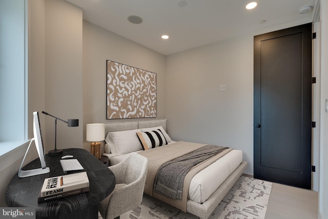 bedroom featuring light wood-type flooring