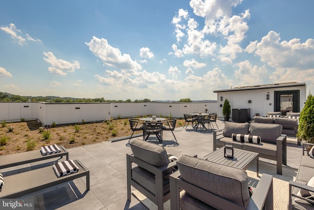 view of patio / terrace with an outdoor living space