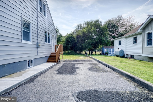 view of yard with heating fuel